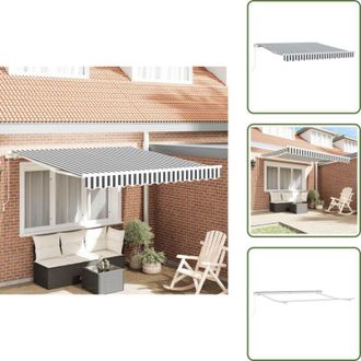 vidaXL Tenda da patio - vidaXL Tenda da Sole Retrattile Manuale Antracite e Bianco 300x250 cm - Tenda da balcone