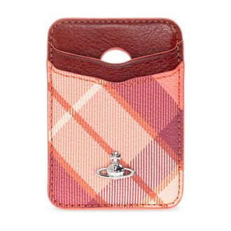 Vivienne Westwood Accessoires, unisex, Roze, ONE Size, Katoen, Mag Safe Leren Kaarthouder