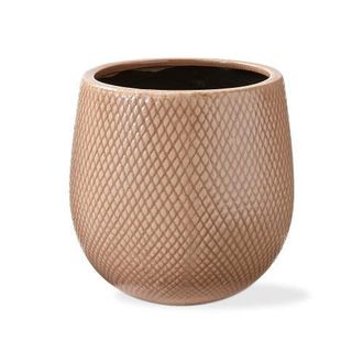 Tag Cross Hatch Medium BGlazed Stoneware Planter in Pink at Nordstrom