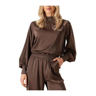 Y.A.S Y.a.s, Overhemden, Dames, Bruin, L, Polyester, Yaspelana Ls Top