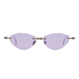 Kuboraum Rimless Gunmetal Sunglasses with Lilac Lens - female - Kuboraum - Sunglasses - Gray - ONE SIZE - Accessories