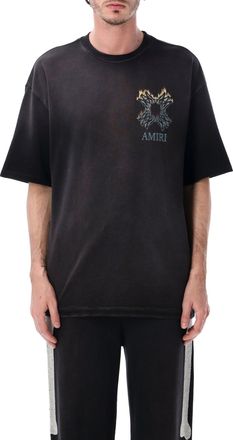 Amiri Flames Oversized Black Flame Graphic Tee