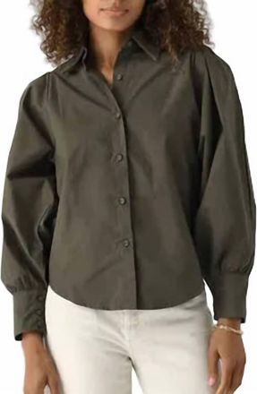 A Shirt Thing Charlotte Poplin Top In Olive