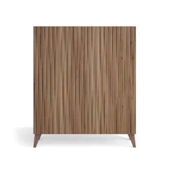 HERDASA Herdasa, Zapatero En Melamina, Modelo Malmo, 109x90x27, Color Nogal Velmore - Puertas Efecto Listones Nogal