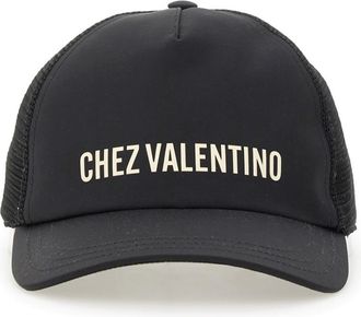 Valentino Garavani Black Logo Baseball Cap