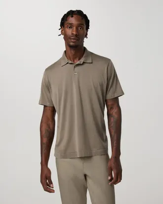 Vuori Clothing Short Sleeve Merino Wool Sweater Polo | Taupe | Medium