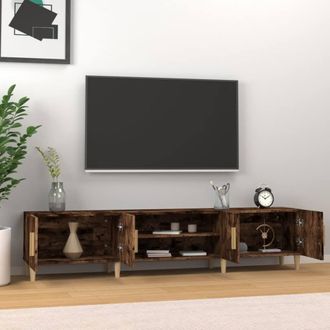 Berkfield Home TV Cabinet Smoked Oak 180x31.5x40 cm Engineered Wood in Brown