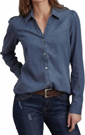 Roper Long Sleeve Denim Western Shirt In Blue