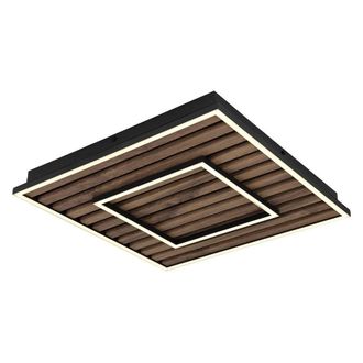 Netlighting Woody 45cm Semi Flush Ceiling Light Matt Black LED 3000K