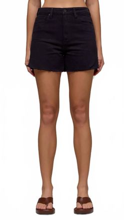 Hidden Jeans High Rise Side Slit Mom Shorts In Black