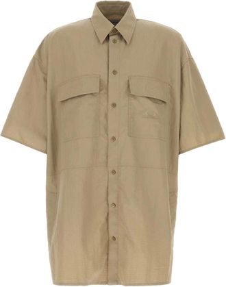 Balenciaga Short-sleeve Pocket Shirt - Heren - Korte mouwen Overhemden - Beige - S - Overhemden