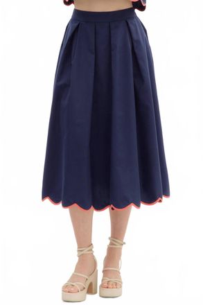 Entro Totally Tulips Midi Skirt In Purple