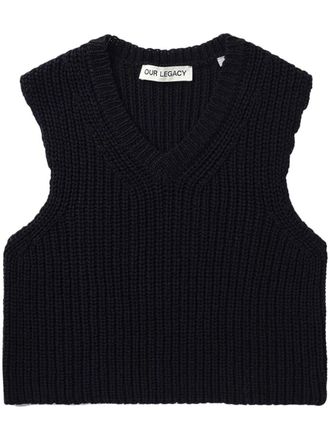 Our Legacy chunky ribbed-knit vest - men - Cotton - 50 - Black