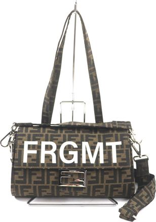 Fendi Brown Canvas Shoulder Bag Tote Bag (Pre-Owned)