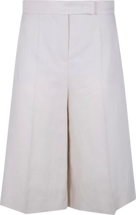 Max Mara Kaki Linen Bermuda Trousers