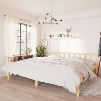 vidaXL Estructura De Cama Doble Sin Colch&oacute;n Madera Maciza Vidaxl