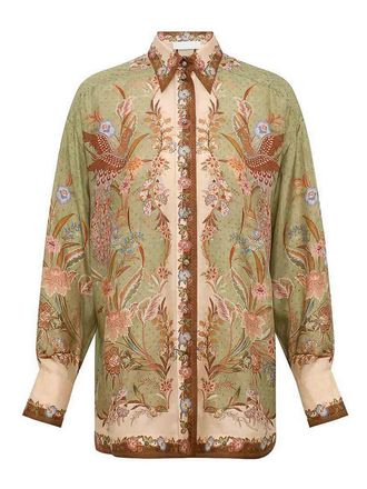Zimmermann Indra Printed Silk Shirt