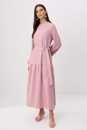 Trendyol Modest Dames Paars Effen Maxi Lang Casual A-lijn Modest Jurken