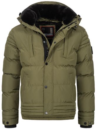 Alessandro Salvarini heren winterjas AS-281 met teddyvoering en afneembare capuchon
