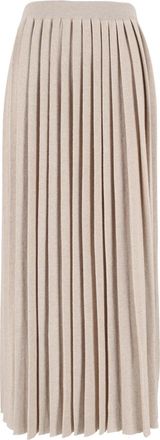 Fabiana Filippi Cashmere Blend Asymmetric Pleated Midi Skirt