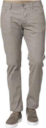 Jacob Cohen Taupe Katoenen Jeans Bard Chinos - Heren - Chinos - Grijs - W40 - Katoen - Broeken