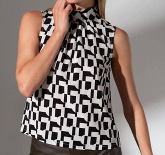 Sanctuary Mockneck Popover Blouse In Multi