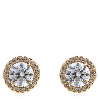 Swarovski Una Angelic Round Cut Gold-Tone Stud Earrings