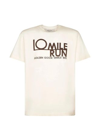 Golden Goose Journey Ms T-shirt Regular Gauze Cotton Jersey Vintage Treatment With Pritnt