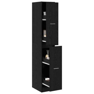 Berkfield Home Modern Apothecary cabinet Black Oak 30x41x174.5 cm Engineered Wood