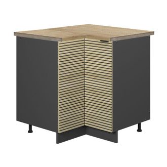 Vicco Armario De Esquina Fame-line, Panel De Roble, 80.5 Cm, Et Roble