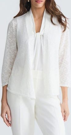 Kasper Open Front Slub Cardigan in Vanilla Ice at Nordstrom, Size X-Small