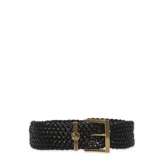 Etro Woven Leather Belt - female - Etro - Belts - Brown - 85 CM - Accessories