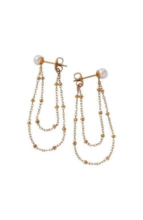 Alex and Ani Freshwater Pearl Chain Earrings at Nordstrom