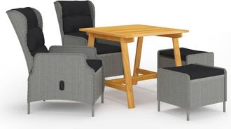 vidaXL Juego De Comedor Para Jard&iacute;n 5 Piezas Gris Claro Vidaxl