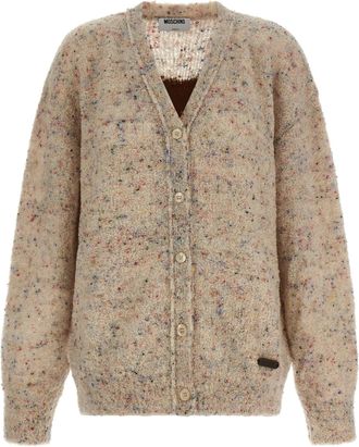Moschino Beige Virgin Wool Womens Cardigan
