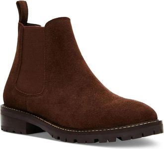 Steve Madden Leopold Boots Womens Brown Suede Round Toe Ankle Chelsea LION186