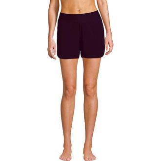 Lands End 3 Quick Dry Elastic Waist Board Shorts Swim Cover-up Shorts with Panty in Dark Wine at Nordstrom, Size 26W