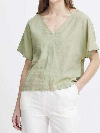 b.young Falakka V Neck Blouse In Seagrass