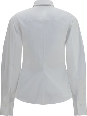 Brunello Cucinelli Womens Cotton Blend Shirt With Tie Bianco Cotton; Polyamide; Elastane