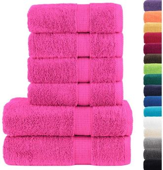 vidaXL Juego De Toallas Premium Solund 6 Unidades Rosa 600 Gsm Vidaxl