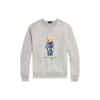 Polo Ralph Lauren Hoodies & sweatvesten, Heren, Grijs, M, Denim, F24 Andover Hthr Denim Bear