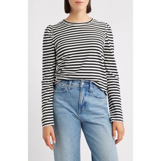 Madewell Easy Puff Long Sleeve Stripe Top in Lighthouse at Nordstrom Rack, Size Xx-Small
