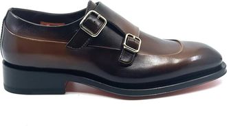 Santoni Business Schoenen - Heren - Nette schoenen - Bruin - 40 1/2 EU - Leer - Schoenen