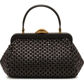 Cult Gaia Zuma Woven Frame Top Handle Bag in Black at Nordstrom