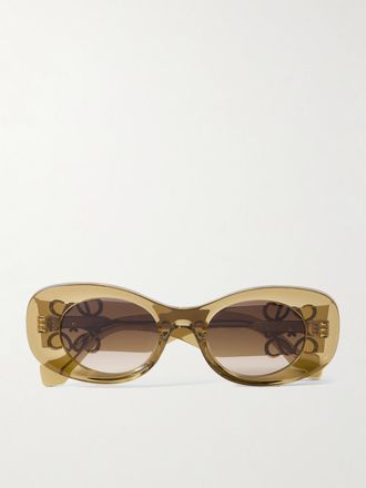 Loewe Occhiali Da Sole Oversize In Acetato Con Montatura Cat-eye Anagram - Giallo