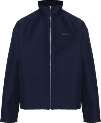 Gucci Blauwe Wollen Jas Aw 24 - Heren - Zomerjassen - Blauw - L - Wol - Jassen