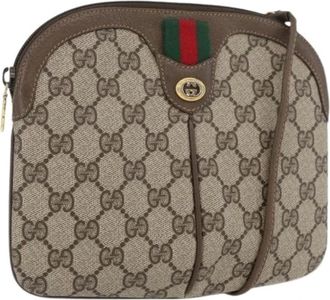 Gucci Pre-owned Cross Body Bags, female, Beige, Size: ONE SIZE Pre-owned Vintage GG Canvas Shoulder Bag