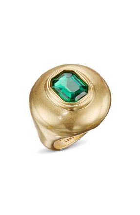Kurt Geiger Crystal Button Cocktail Ring in Green at Nordstrom, Size 7