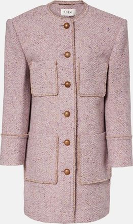 Chlo&eacute; Wool-blend tweed coat