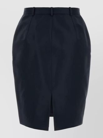 Gucci faille skirt belt loops front and back slits